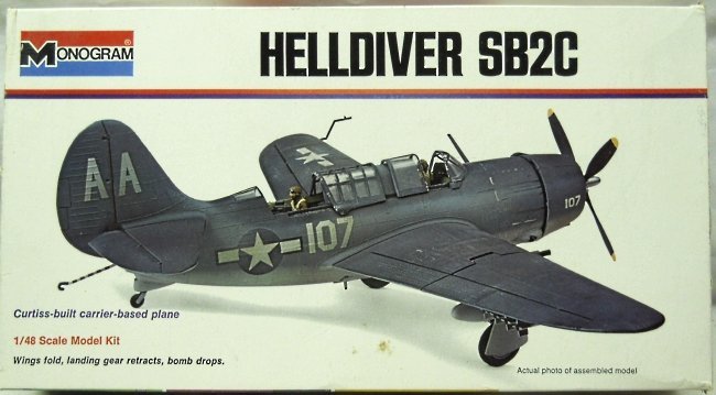 Monogram 1/48 US Navy WWII SB2C Helldiver Dive Bomber - White Box Issue, 6831 plastic model kit